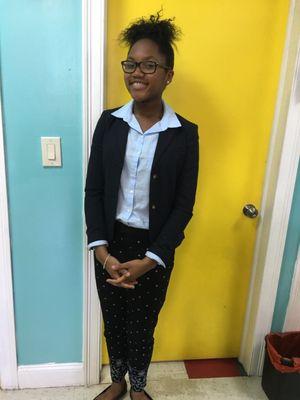 Career Day -Construction Engineer Manager - Grade 8. A. Joseph wants to head this great profession and she will! RCA outstanding student.