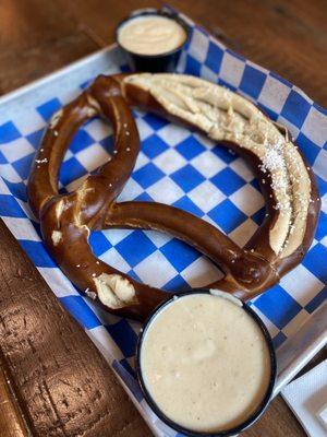 Bavarian Pretzel with beer sauce. Perfection.