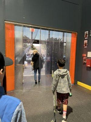 You know it's gonna be cold when you walk through the Costco meat section plastic wall.