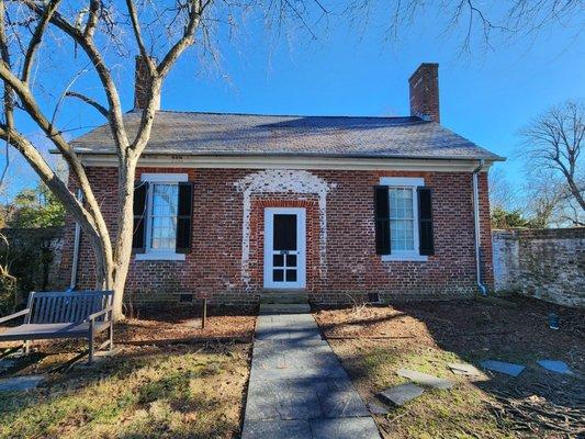 Front, showing where the portico used to be.