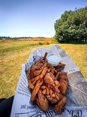 Fried oysters and clam strips