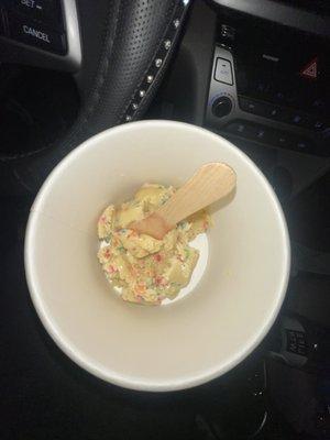 Birthday Cake flavored Cookie Dough ( One Scoop )