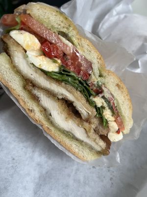 Delicious sandwich on ciabatta