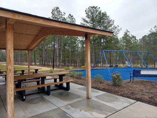 shelter by the swing set