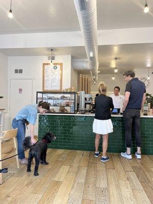 Counter to order, menu, donut selection