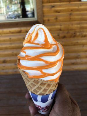 Orange in waffle cone