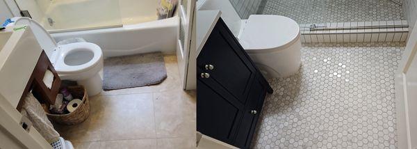 Before & after: bathroom renovation tile work