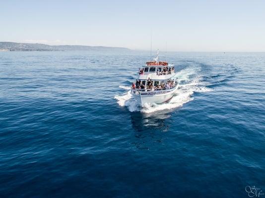 Whale watching ship just off Newport Coast