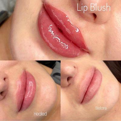 Healed results from lip blush treatment