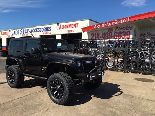 Love what Lone Star did to my jeep!!! They had my jeep lifted, aligned and put new wheels/ tires.