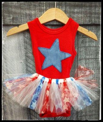 Get ready for the 4th of July with this patriotic onesie and tutu by SSmartRaggs!