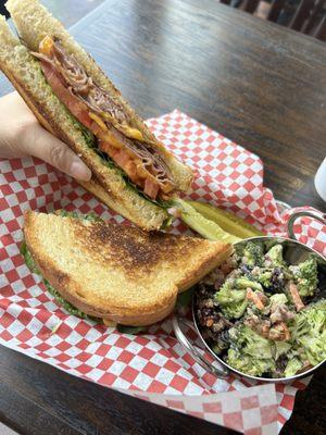 Smoked Turkey & ham with broccoli salad