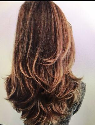 Beautiful hair blow out.