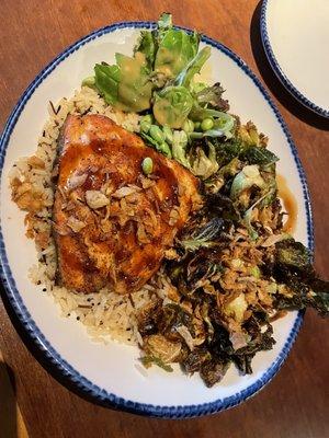 Dragon Power Bowl with Grilled Fresh Salmon