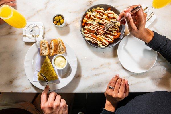 Tortilla Española and Patatas Bravas