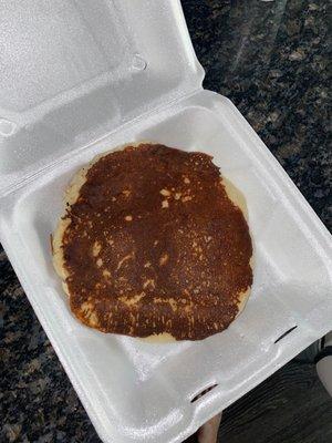 Burnt buttermilk pancake