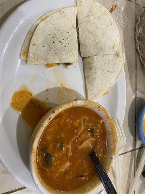 Beef Quesadillas are ok but nothing to write home about. Tortilla soup is a bit tomato-y but not bad on a cold day.