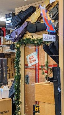 Our gift vault was open again this year to "stash" gifts until Christmas eve.