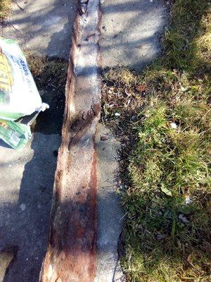 Old steel brick ledge I took out and replaced