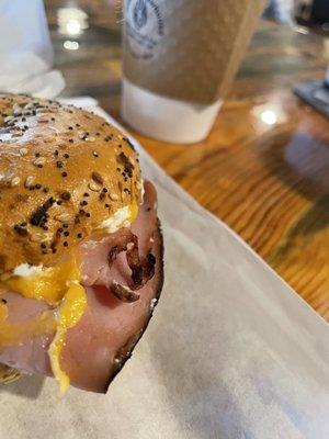 Breakfast bagel! Yummy!