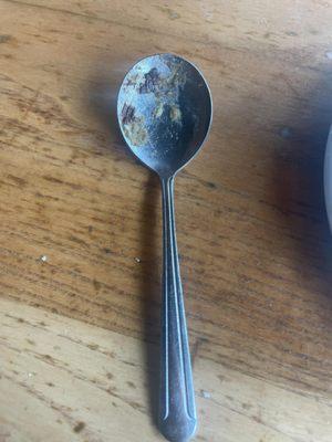 I was totally grossed out today at Chili's Grill & Bar in Longview Tx today. This is the spoon provided with the soup I was served.