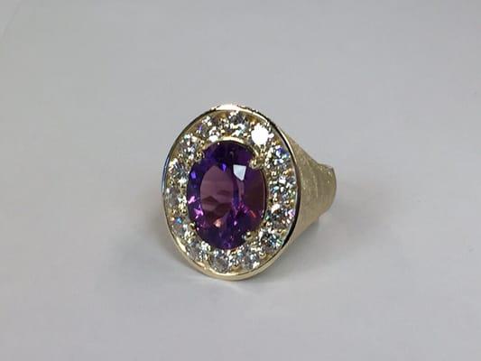 Custom made 14k Men's Amethyst Ring