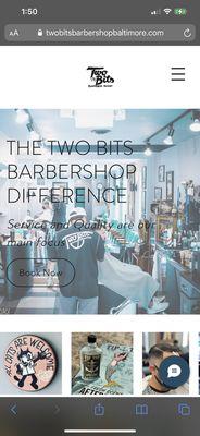 Website www.twobitsbarbershopbaltimore.com