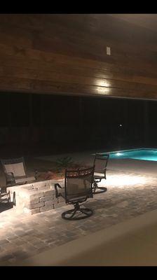 Fire Pit, Paver Patio, and Pool Build by Quality Pools and Patios.