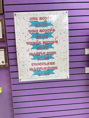 Ice cream scoop prices