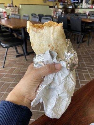 Chicken burrito was huge!