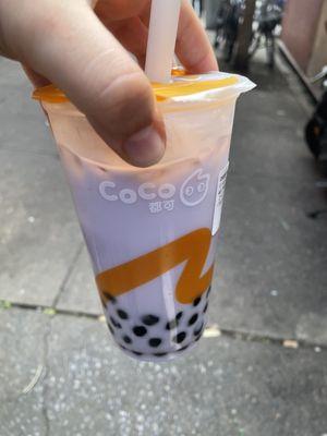 Taro Milk Tea with Tapioca Pearls