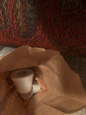 My Miso soup was poured in the bottom of the bag