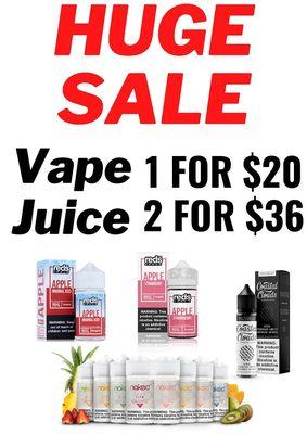 DEAL! Vape Juice 2 for $36 Reds/Naked/Coastal Clouds!