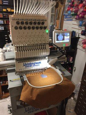 Meistergram 15 Needle embroidery Sewing Machine. Sales Services and Repairs. Custom design