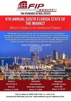 FIP Realty is proud to sponsor the 4th Annual State of the Market, bringing together the top real estate figures in South Florida.