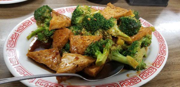 Szechuan Broccoli with added Tofu