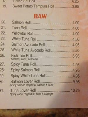 Raw Sushi Rolls