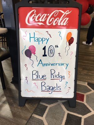 Happy 10th Anniversary to Blue Ridge Bagels 2022