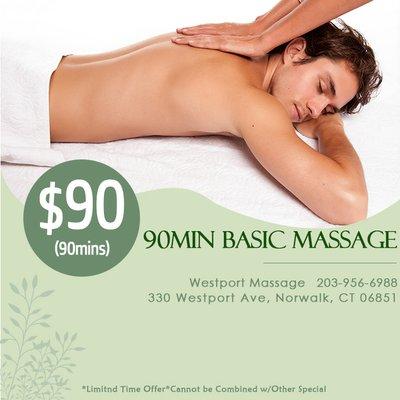 $90 for 90mins body massage _ Call (203) 956-6988