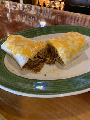 Breakfast burrito with chorizo