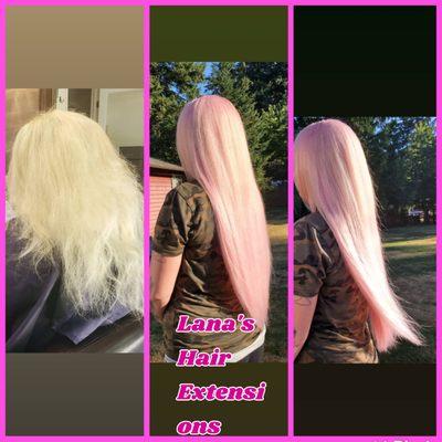 #PinkKeratinHairExtensions