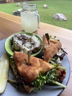 Grilled Chicken Breast Sandwich and Potato Salad