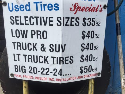 Used Tire Prices