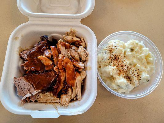 Two-Meat Combination w/ Brisket and Chicken and Potato Salad