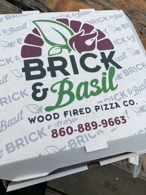 Pizza box with logo