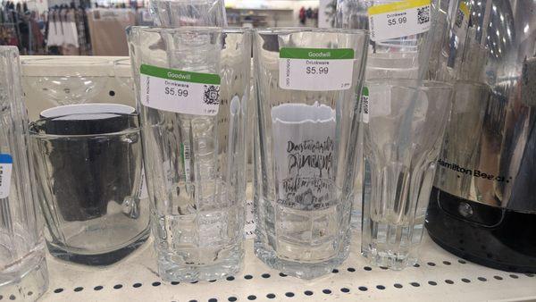 Water glasses for $5.99 each.