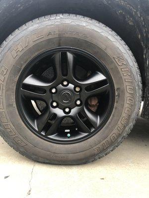 Black powder coated wheels