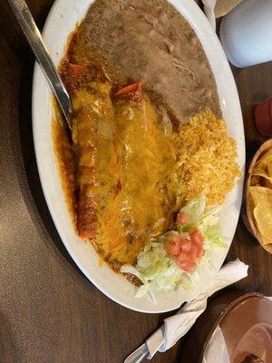 Mi favorita plata de enchiladas de queso