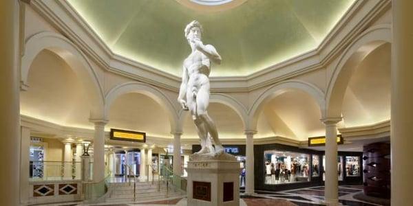 Replica of David.  Huge statue, guessing 20' tall.