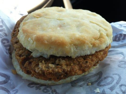 Fresh, hot steak biscuit!